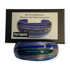 Pier 1 Blue and Green Art Glass Bracelet